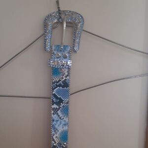 Blue and Silver Rhinestone Belt